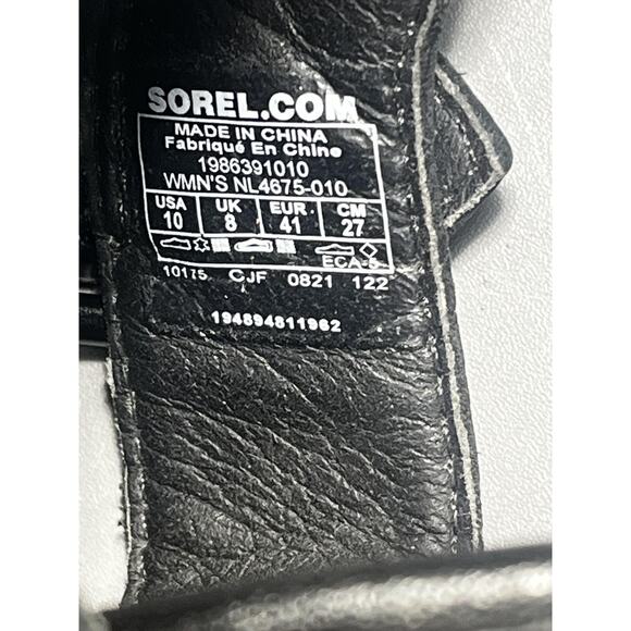 Sorel Platform Wedge Sandals Womens Size 10 Black Strappy Slingback NL4675-010 - Picture 9 of 9